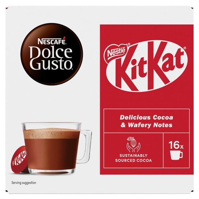Nescafe Dolce Gusto Kit Kat hot cocoa pods 256g, imported from the UK