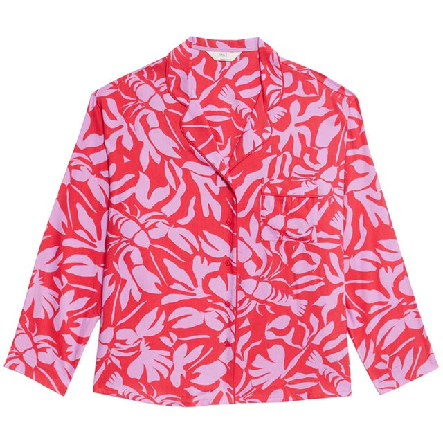 M&S lobster print pyjama top pink size 16, imported from the UK