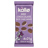Kallo Belgian milk chocolate mini rice cakes 84g multipack, UK version