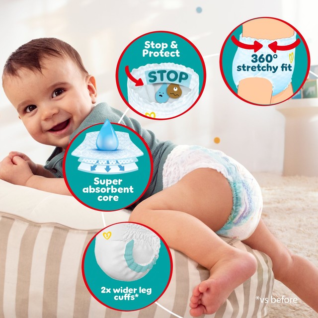 Pampers Baby-Dry nappy pants Size 7 15kg+, imported from the UK