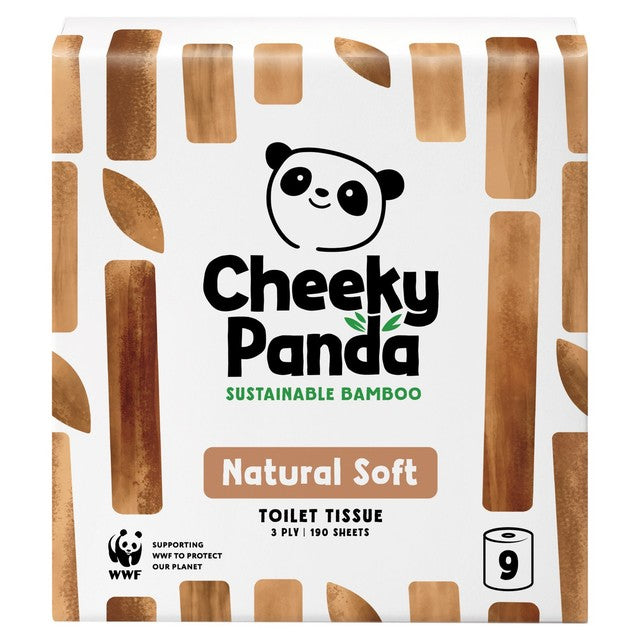 The Cheeky Panda natural colour bamboo toilet tissue 9 pack (British brand)