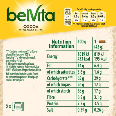 Belvita Kakao Sjokoladebiter Frokostkjeks