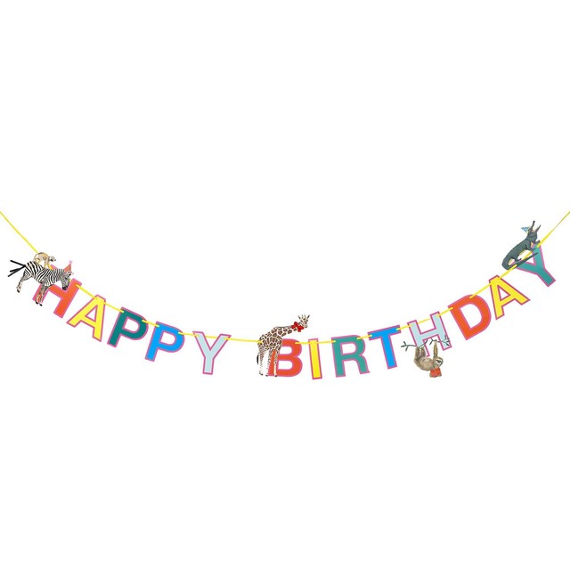 Talking Tables Safari Animal Birthday Garland 3m (British brand)
