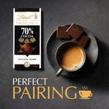 Lindt 70% cocoa dark chocolate bar 100g, UK version