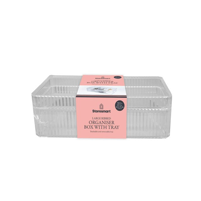 Store Smart Large Ribbed Organiser Box with Tray