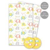 Abacus Elephant Fun wrapping paper and tags pack - British product