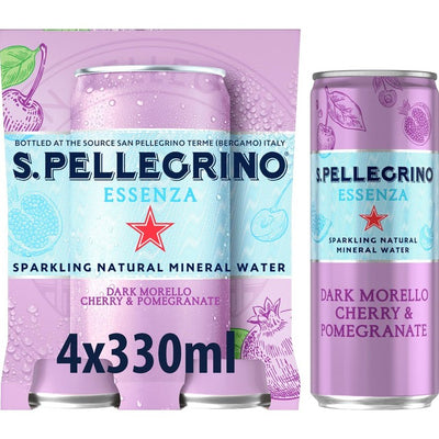 San Pellegrino Essenza Kirsebær & Granateple Smak musserende vann 4 x 330ml