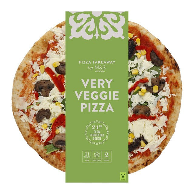 M&S Very Veggie Woodfired & Stonebaked Pizza 477g, imported from the UK
