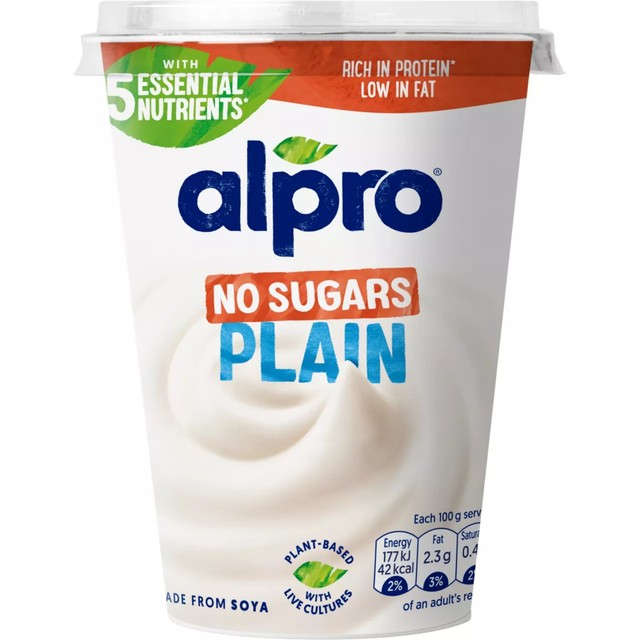 Alpro plain no sugars soya yoghurt alternative 500g - British product
