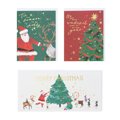 20-Pack Christmas Charity Cards with Gold Foil and Envelopes