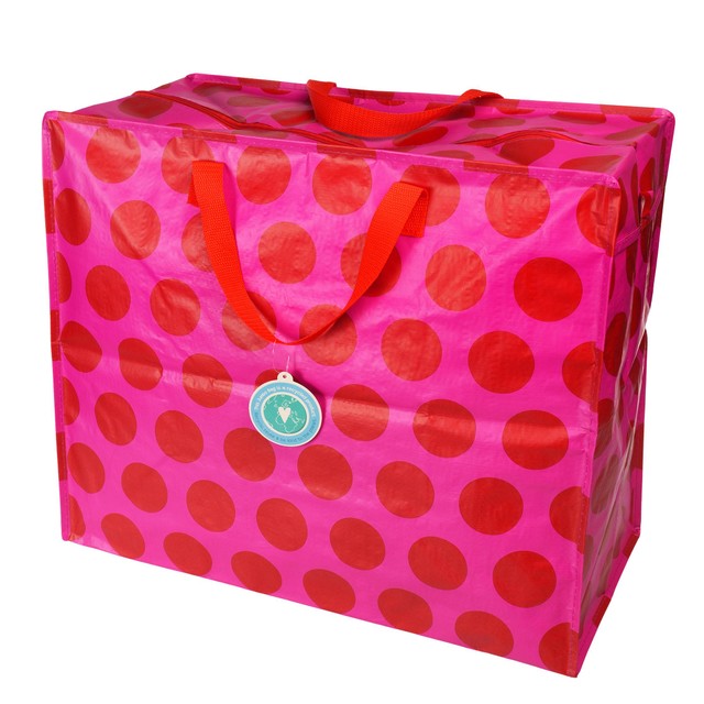 Rex International red spots jumbo storage bag, imported from the UK