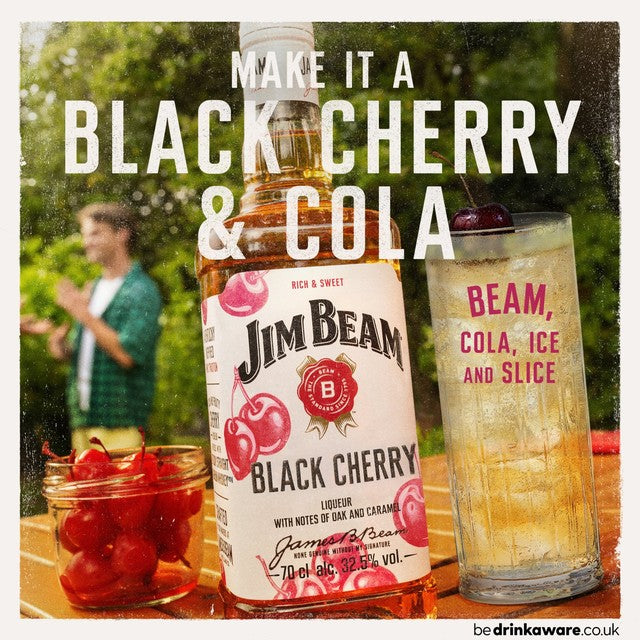 Jim Beam black cherry bourbon whiskey 70cl, UK version