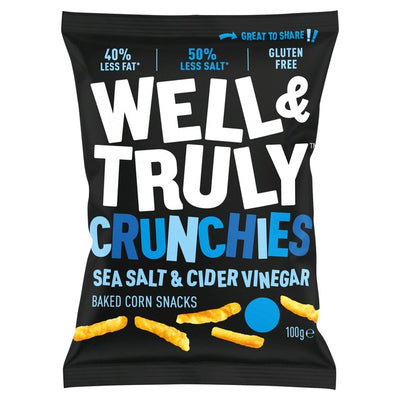 Well & Truly Crunchy Sea Salt & Cider Vinegar Sharing Crisps 100g