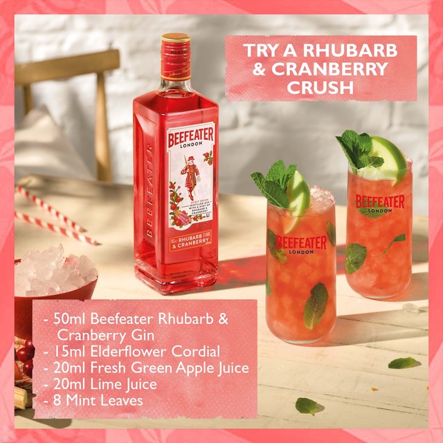 Beefeater Rhubarb & Cranberry Flavoured Pink Gin 70cl - British product