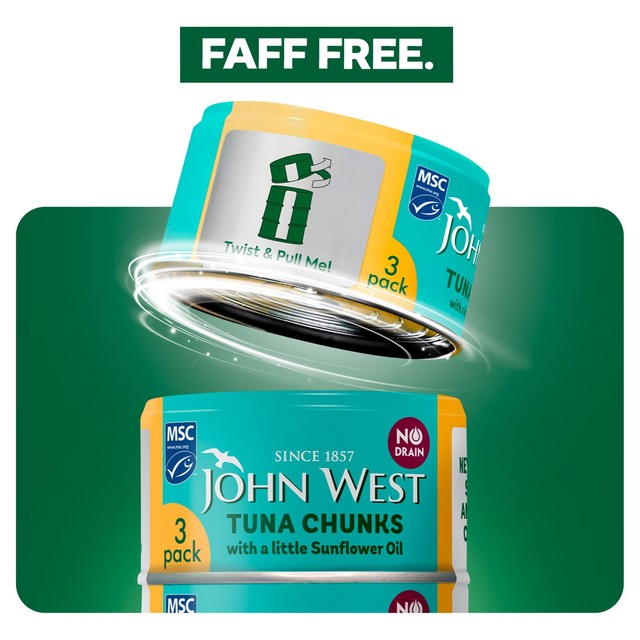 John West Tuna Chunks with Sunflower Oil 3x100g, UK version