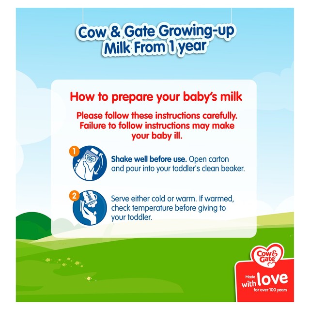 Cow & Gate toddler milk formula ready to feed 15x200ml multipack - British product