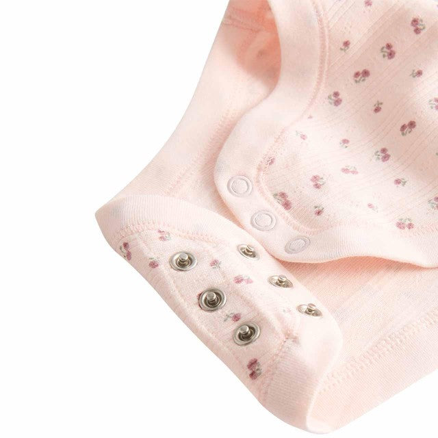 M&S girls floral pointelle bodysuit ivory 0-3 months, imported from the UK
