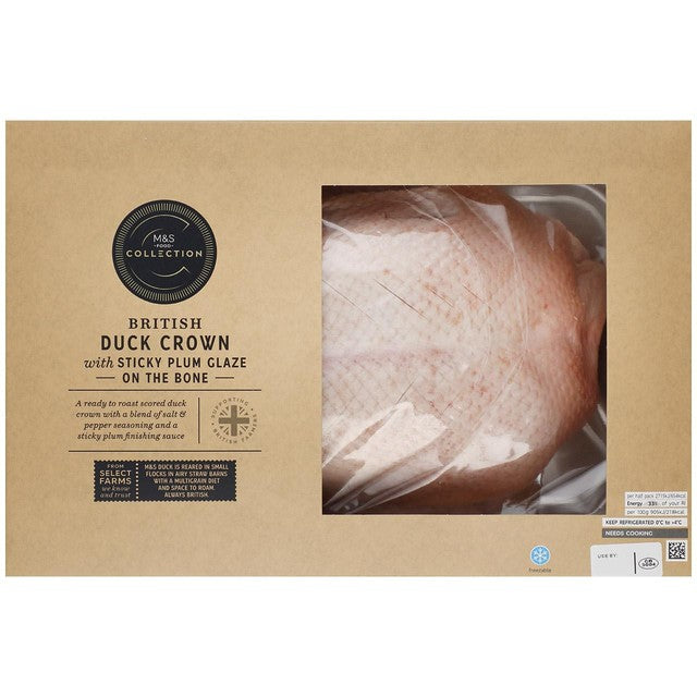 M&S duck crown with sticky plum glaze 1.212kg, imported from the UK