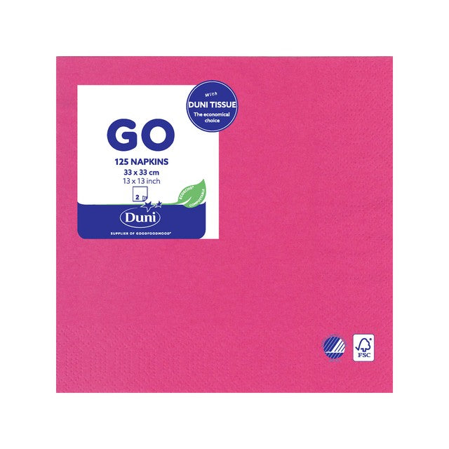 Duni pink 2 ply 33cm paper napkins, imported from the UK