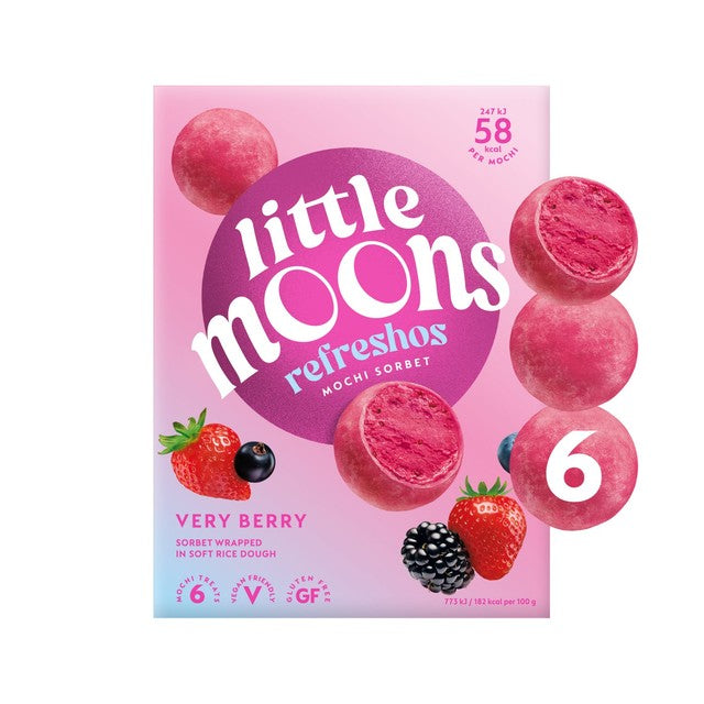 Little Moons Very Berry Mochi Sorbet 6x32g, UK version