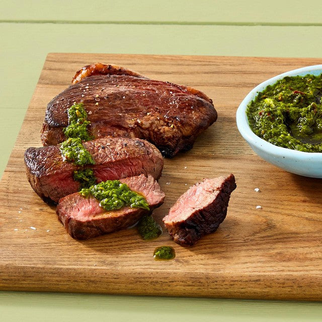 Ocado organic 2 beef rump steaks 400g, imported from the UK