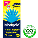 Marigold disposable latex-free gloves M/L, imported from the UK