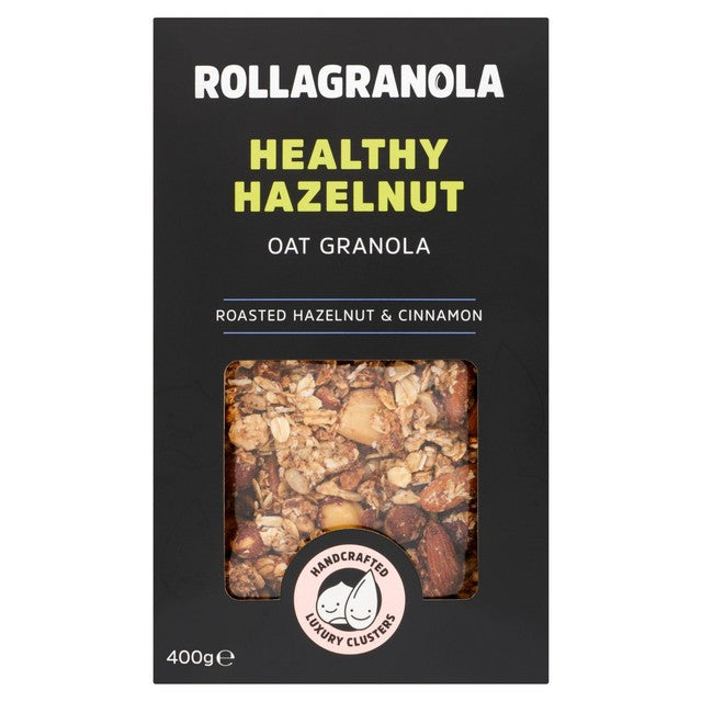 Rollagranola Healthy Hazelnut Oat Granola 400g, imported from the UK
