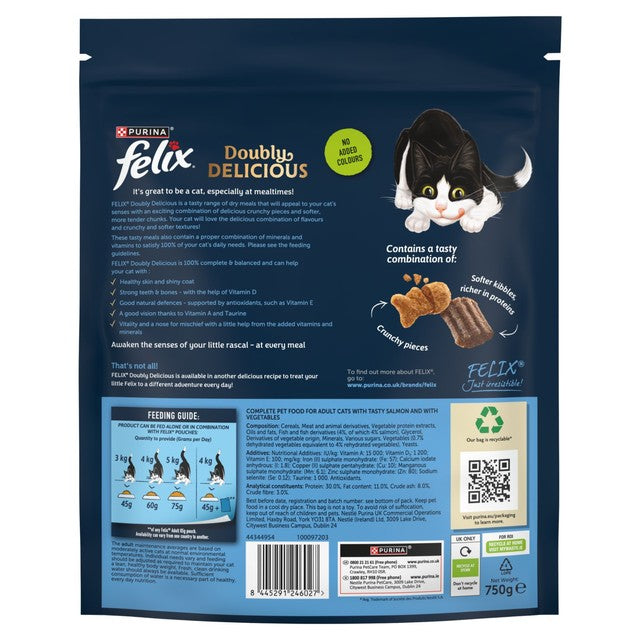 Felix dry cat food salmon and vegetables 750g - British product