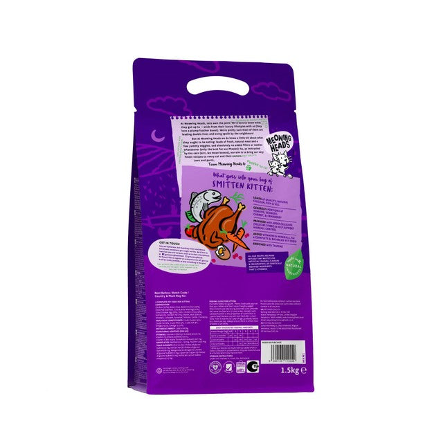 Meowing Heads Smitten Kitten dry cat food 1.5kg, imported from the UK