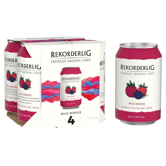 Rekorderlig Wild Berries Cider 4 x 330ml, imported from the UK