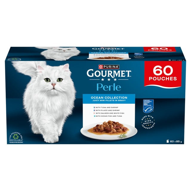 Gourmet Perle Ocean Collection wet cat food 60 x 85g, UK version