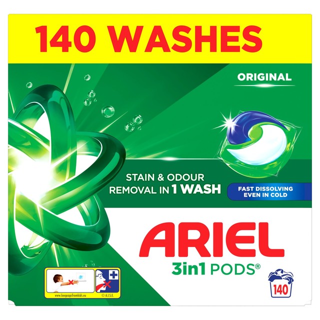 Ariel Original Pods washing capsules 140 Washes - British product