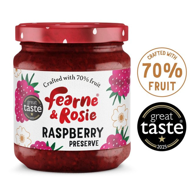 Fearne & Rosie raspberry reduced sugar jam 310g - British product