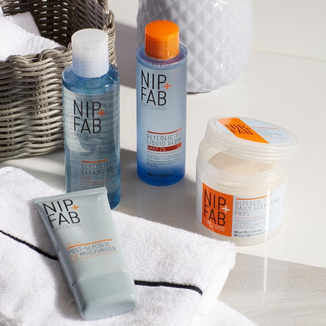 Nip+Fab Glycolic Exfoliating Pads 60 pads, imported from the UK