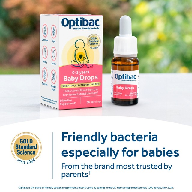 Optibac Probiotics Baby Drops 30 servings, imported from the UK