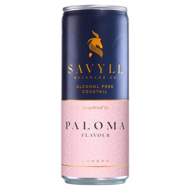 Savyll Grapefruit Paloma Tequila Flavour alcohol-free cocktail 250ml (British brand)