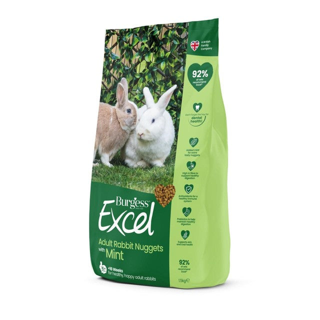 Burgess Excel adult rabbit food with mint 3kg - British product