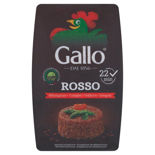 Riso Gallo Fragrant Red Wholegrain Rustico rice 500g, imported from the UK