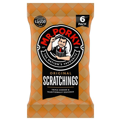 Tayto Mr. Porky Original Pork Scratchings Savoury Snack Multipack 6 x 16g