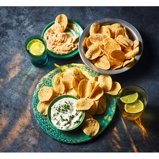 M&S sour cream chive houmous chips 110g, imported from the UK