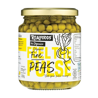 Realfoods by Organico Fine Peas in Water Jarred Peas 370g
