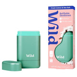 Wild natural deodorant with aqua case and fresh cotton sea salt 40g (British brand)