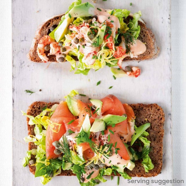 Ocado long sliced smoked salmon 180g, imported from the UK