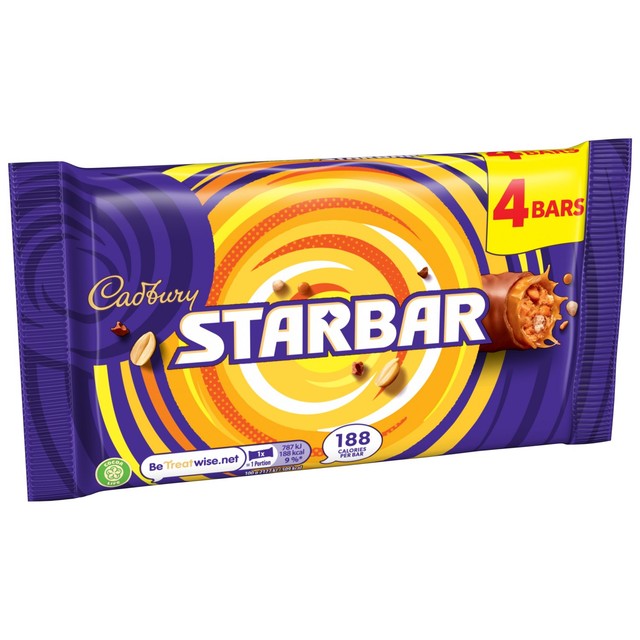 Cadbury Starbar caramel and peanut chocolate bar 148g - British product