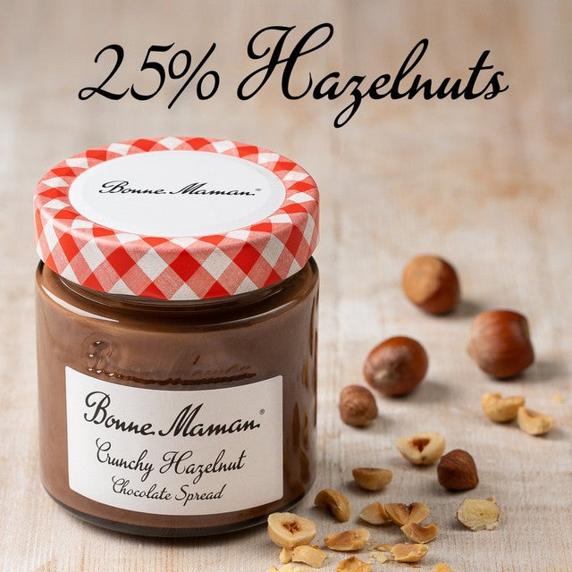 Bonne Maman crunchy hazelnut chocolate spread 250g - British product