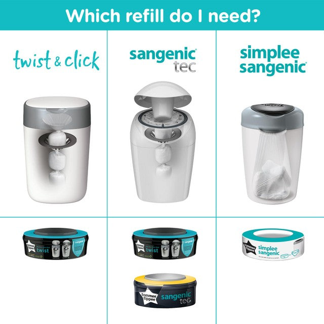 Tommee Tippee nappy bin refill cassettes 3 pack (British brand)