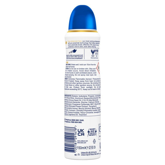 Dove Advanced Care Original anti-perspirant deodorant aerosol 150ml - British product