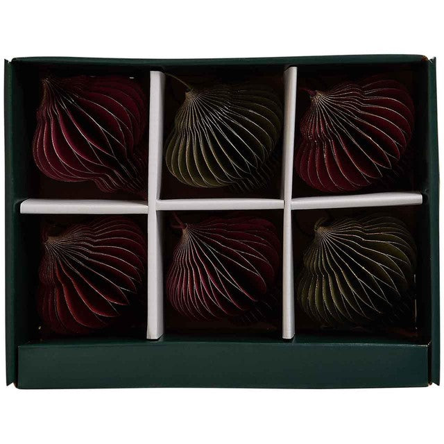 M&S Paper Finial Hanging Christmas Decorations 6 Pack, imported from the UK