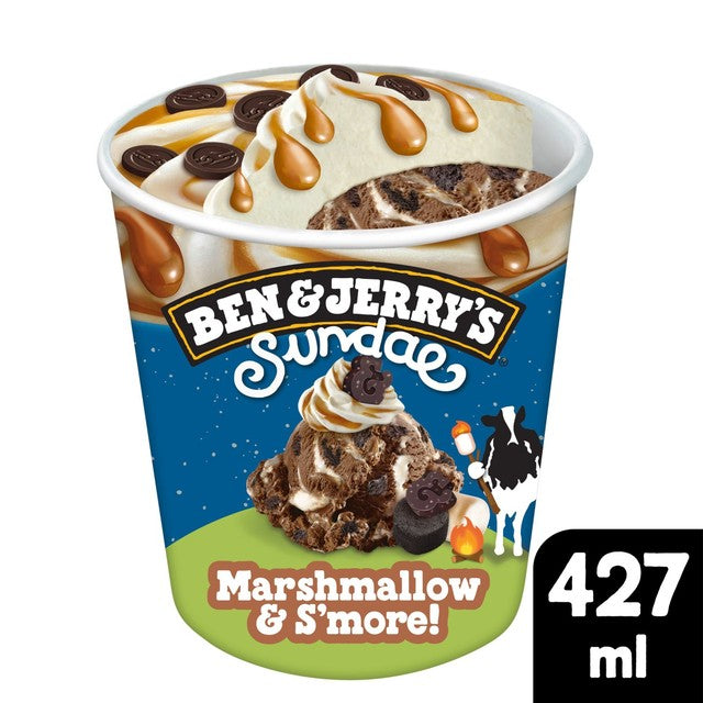 Ben & Jerry's Marshmallow & S'more ice cream tub 427ml - British product