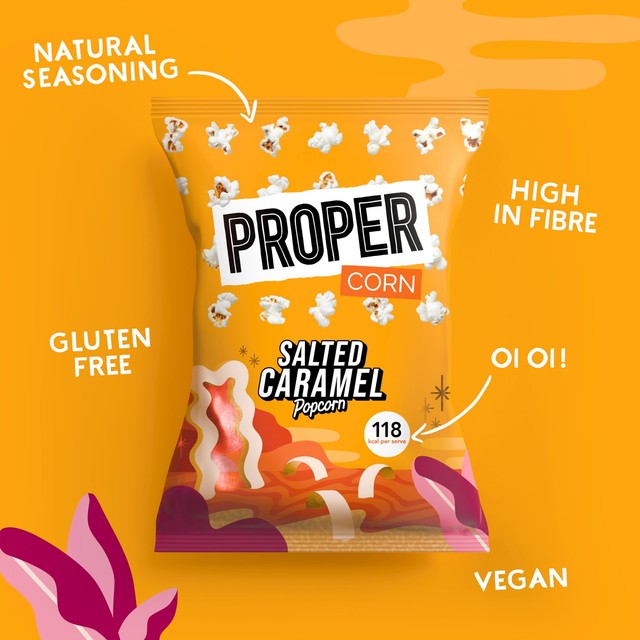 Propercorn salted caramel popcorn 90g, imported from the UK